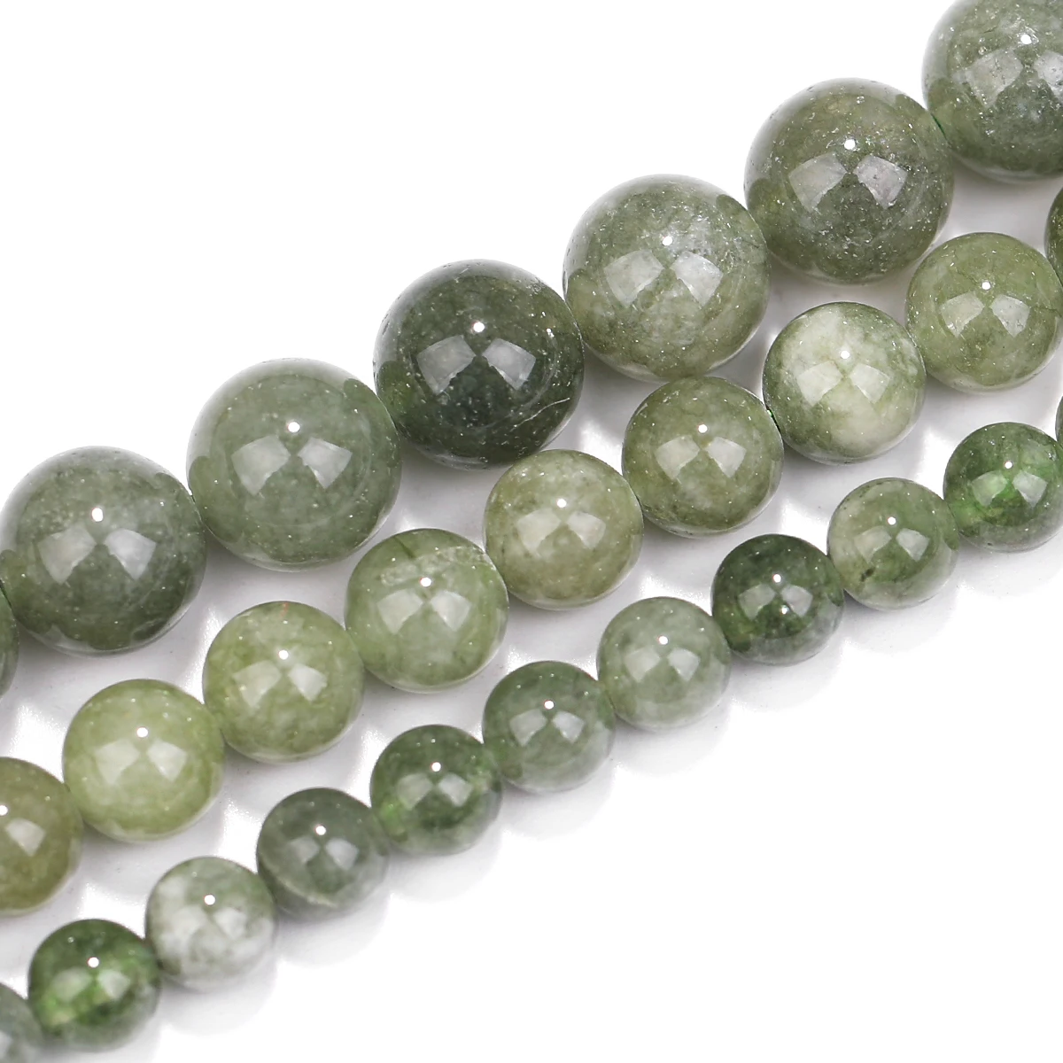 Natürliche Stein Perlen 6/8/10mm Olive Jade Quarz Perlen Für Schmuck Machen DIY Armband Halskette Ohrring großhandel – Detail 1