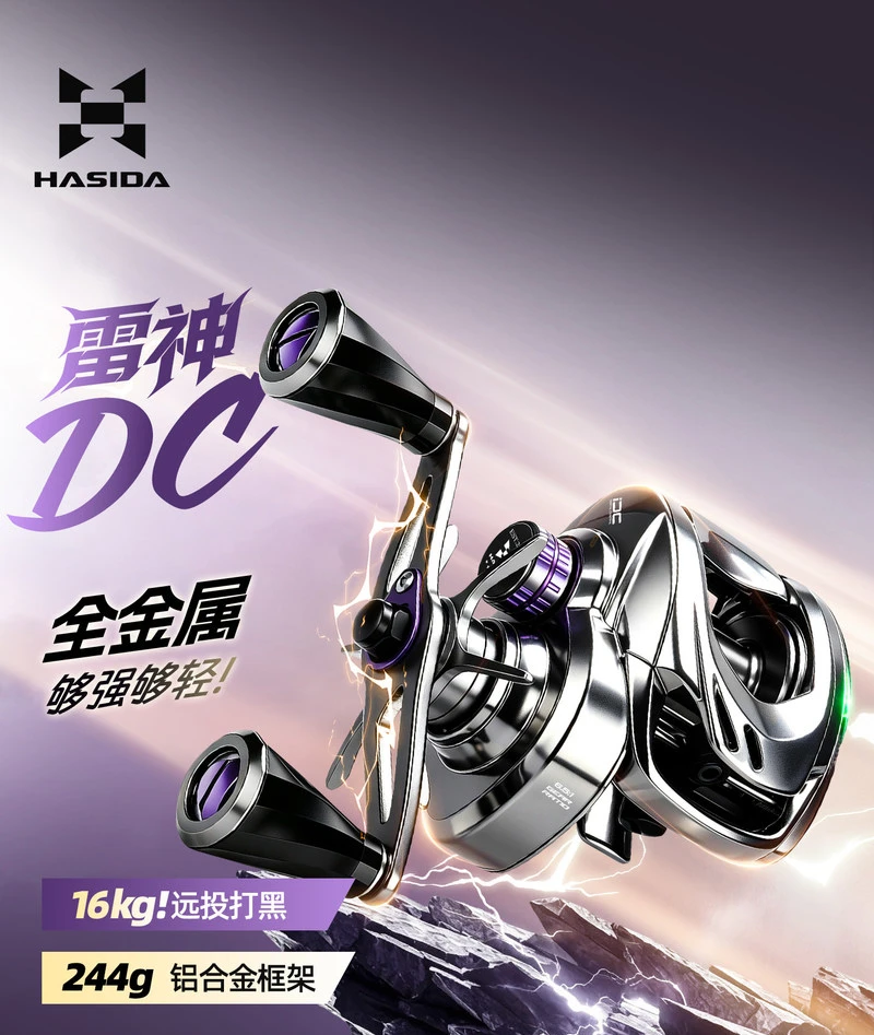 HASIDA Baitcasting Fishing Reel Full Metal Anti-Backlash Smooth Long Casting For Freshwater Saltwater Big Game Bass Fishing