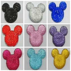 10 Flatback Resin Dotted Rhinestone Gems Mouse Head Cabochons 34X30mm
