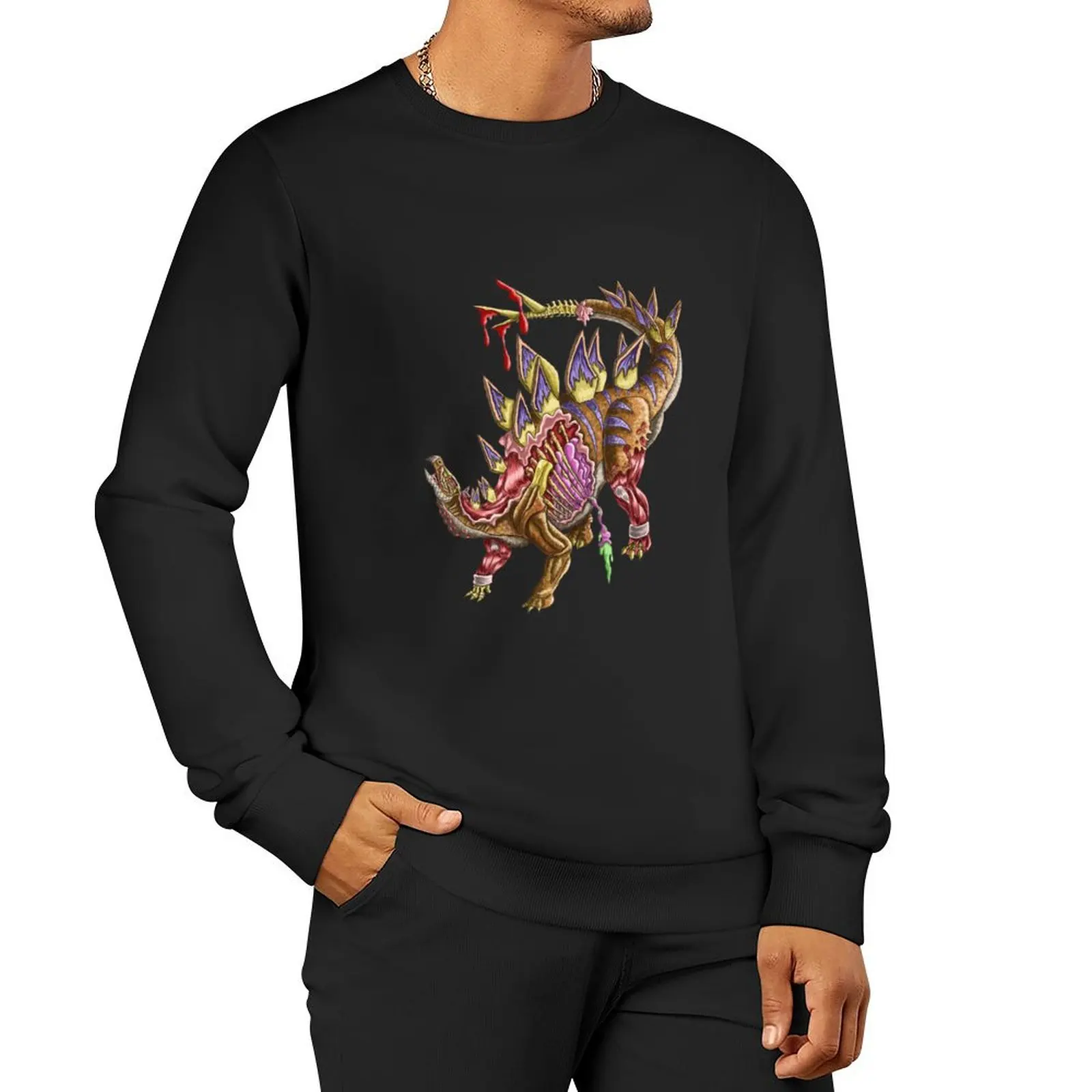 Zombie Stegosaurus Pullover Hoodie autumn clothes sports sweatshirt man