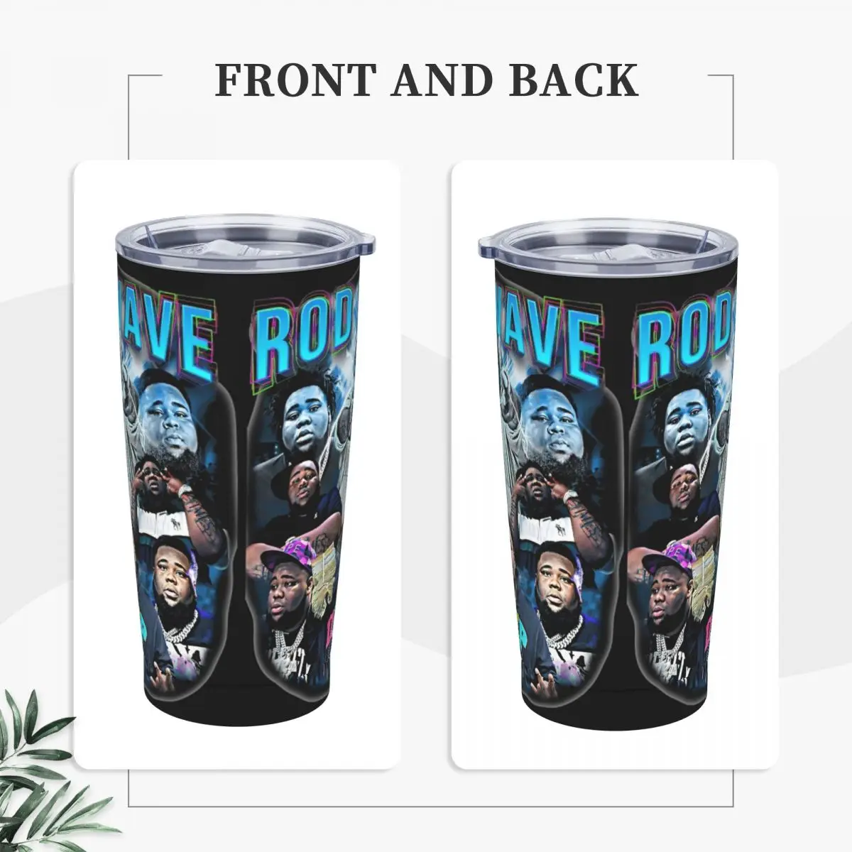 Rod Wave Rapper Tumbler Vacuum Insulated Hip Hop Coffee Cups Vacuum Flask Double Wall Mugs Spill Proof 20oz