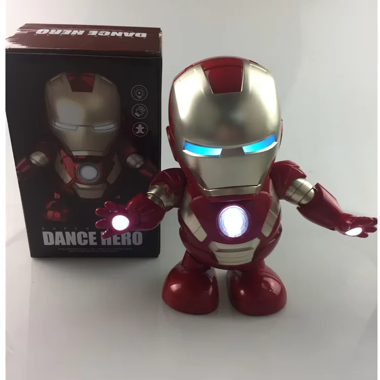 Marvel Iron Man LED-licht actiefiguur - zingende dans Spiderman Robotmodel Avengers Super Hero-pop voor kinderen Kerstcadeau