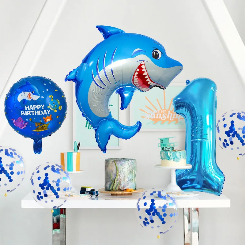 New Cartoon Whale Benny Crab One Year Old Digital Aluminum Film Balloon