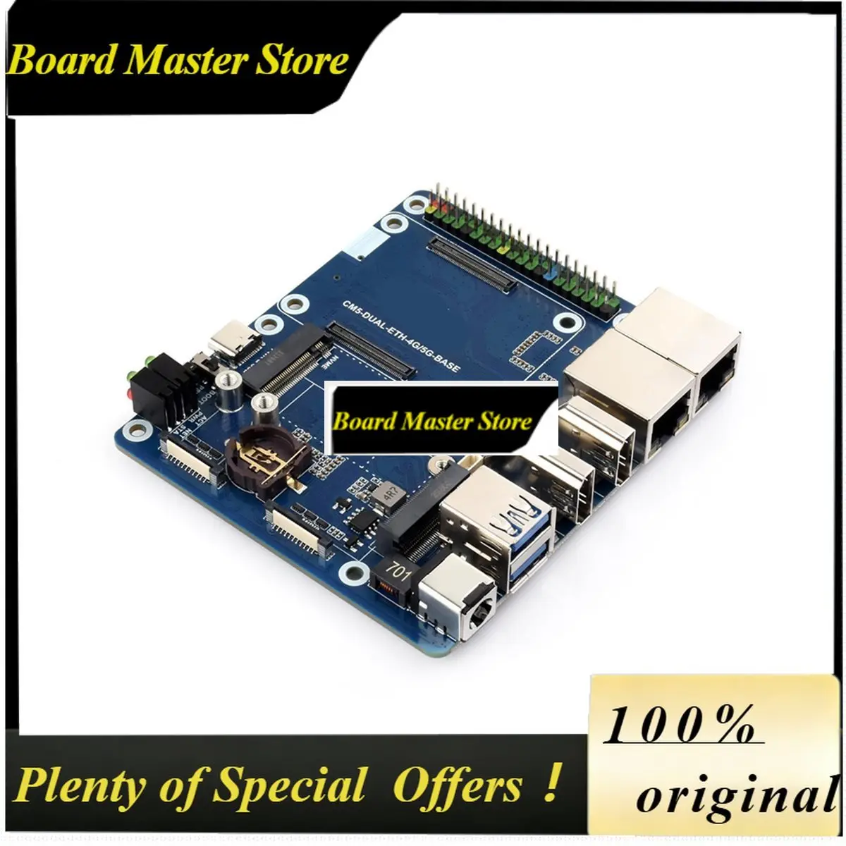 BoMaSDual Gigabit Ethernet 5G/4G Base Board Designed For Compute Module 5, CM5