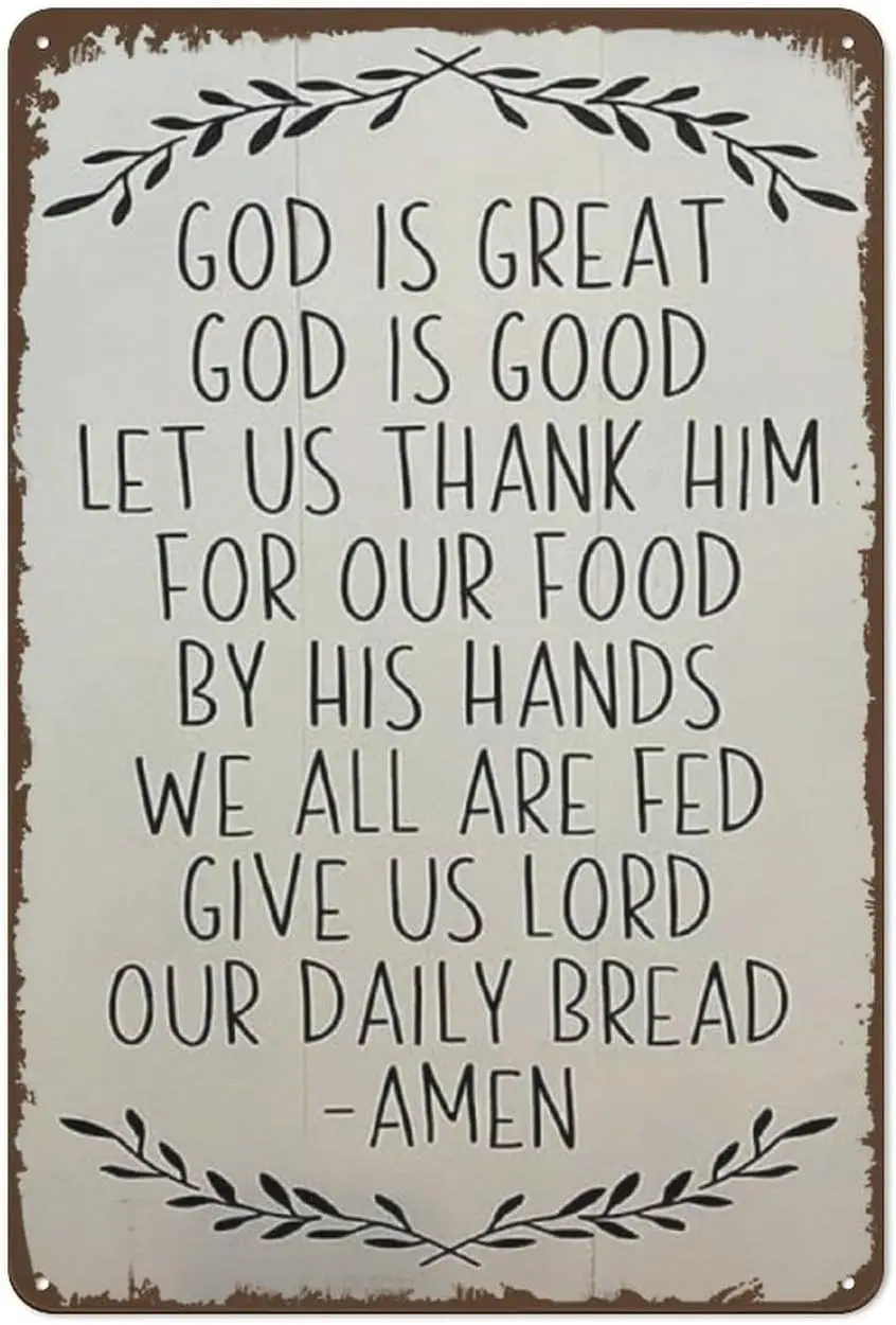 God Is Great God Is Good Let Us Thank Him For His Food Sign,Dining Room Decor,Kitchen Decor,Dinner Prayer,Metal Sign Winter Sign