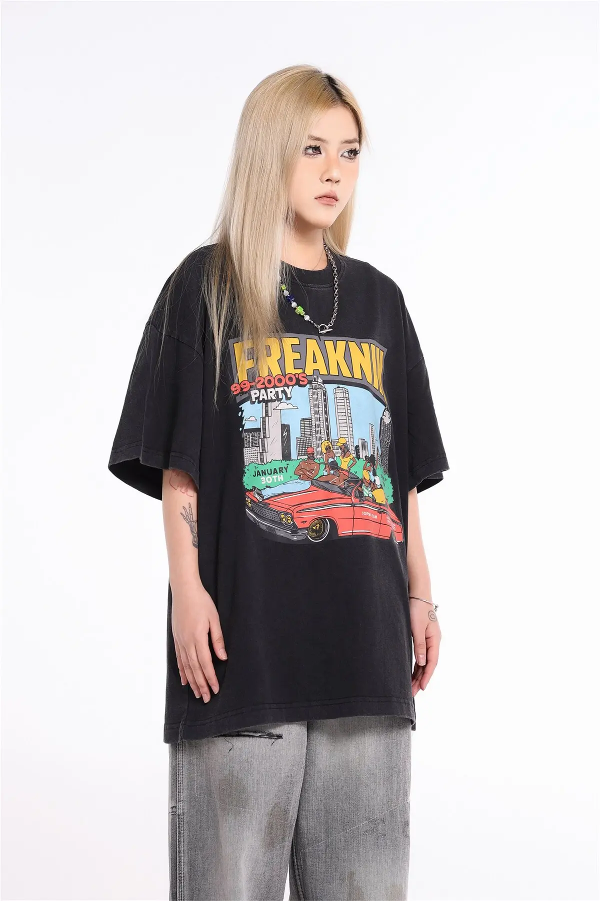 GALLERY DEPT Play car print washed old short-sleeved high street loose American casual T-shirt