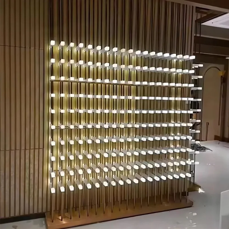 Custom Wine Room Cabinet Wine Cellar Luxury Bar Acrylic Metal Display Stand Wine Bottle with Light Emitting Diode