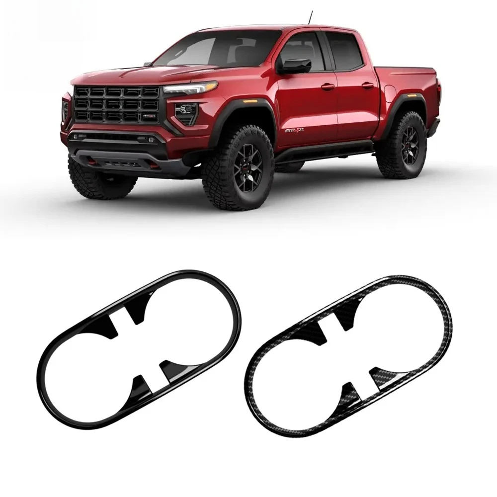 

For Colorado GMC Canyon 2023-2024 ABS Carbon Fiber Car Center Console Cup Holder Trim Cover Accessories