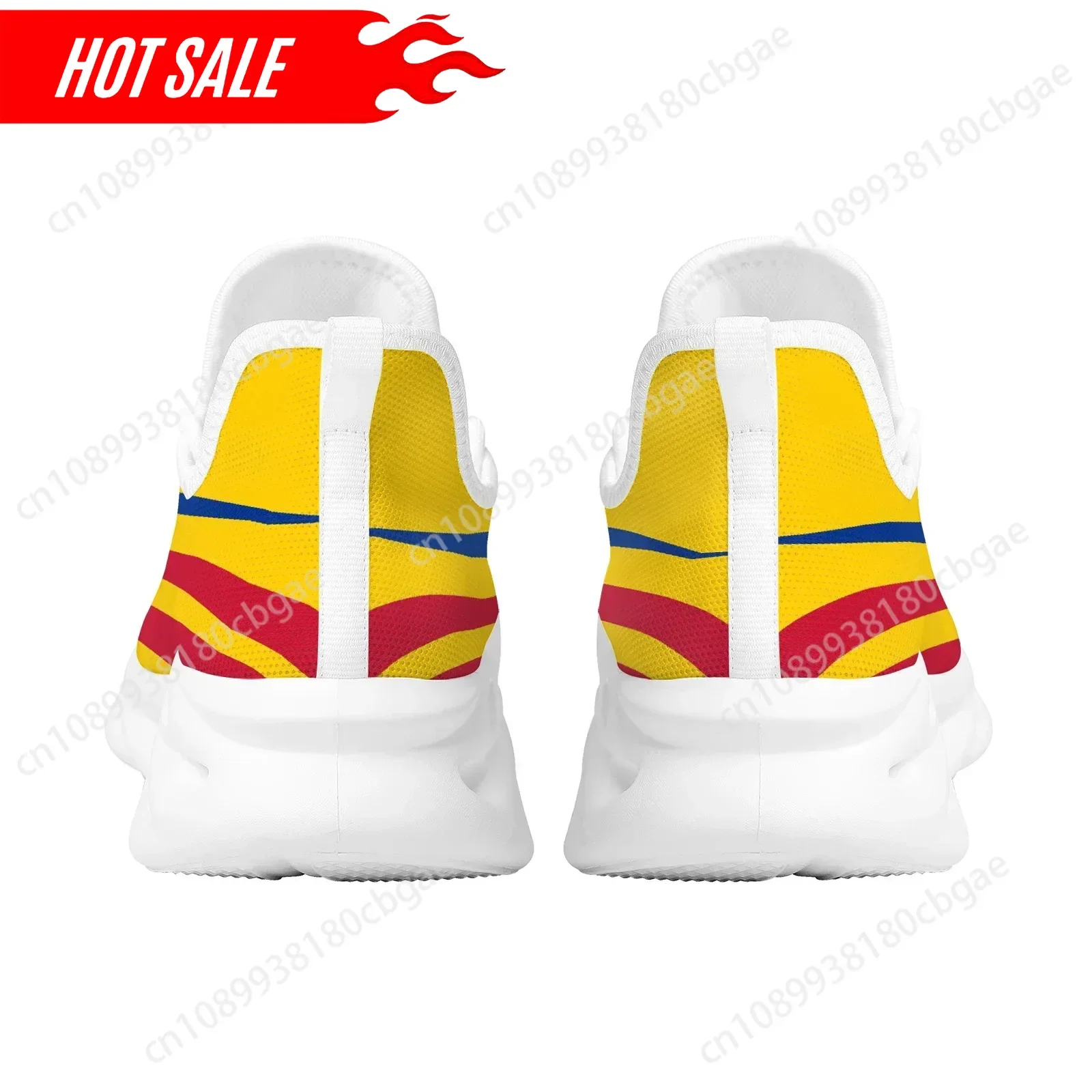 Scarpe da ginnastica traspiranti con design della bandiera cubana colombiana Scarpe con plateau stringate antiscivolo Scarpe vulcanizzate alla moda per studenti con stampa 3D