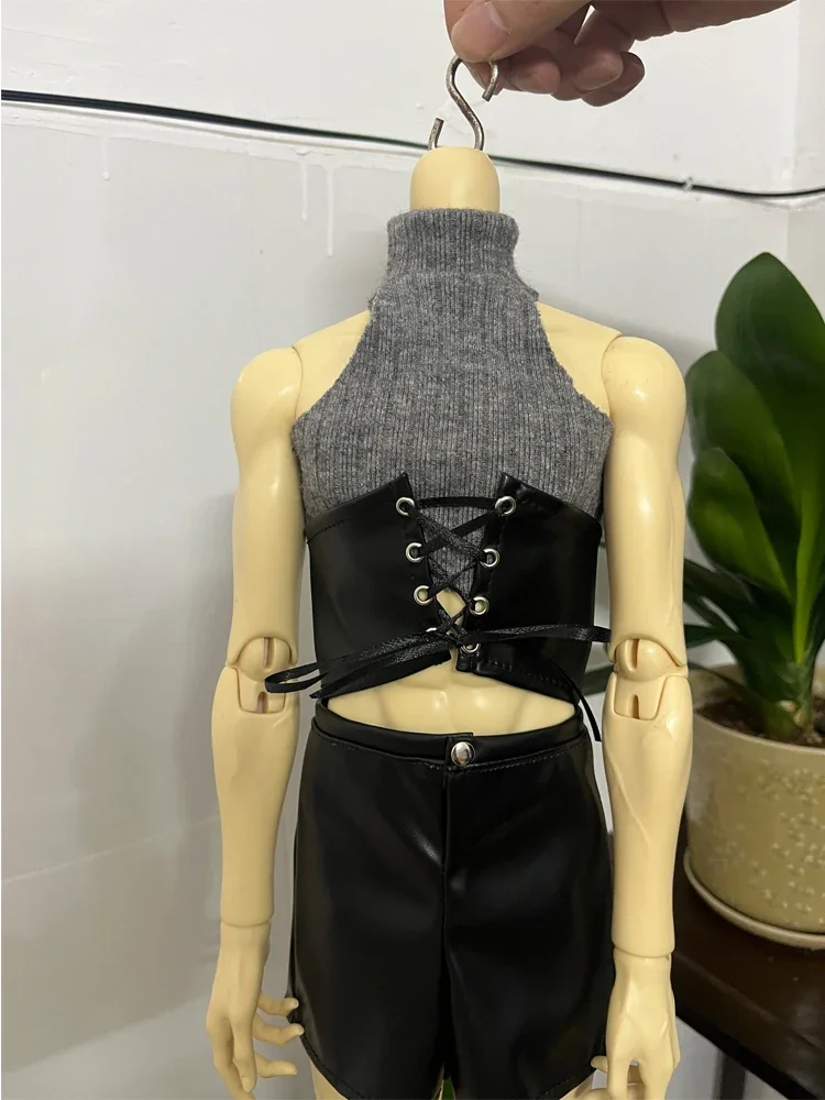 （Customize 30 Days） uncle 73 BJD/SD doll clothes Knitted top with waistband leather pants 1pcs
