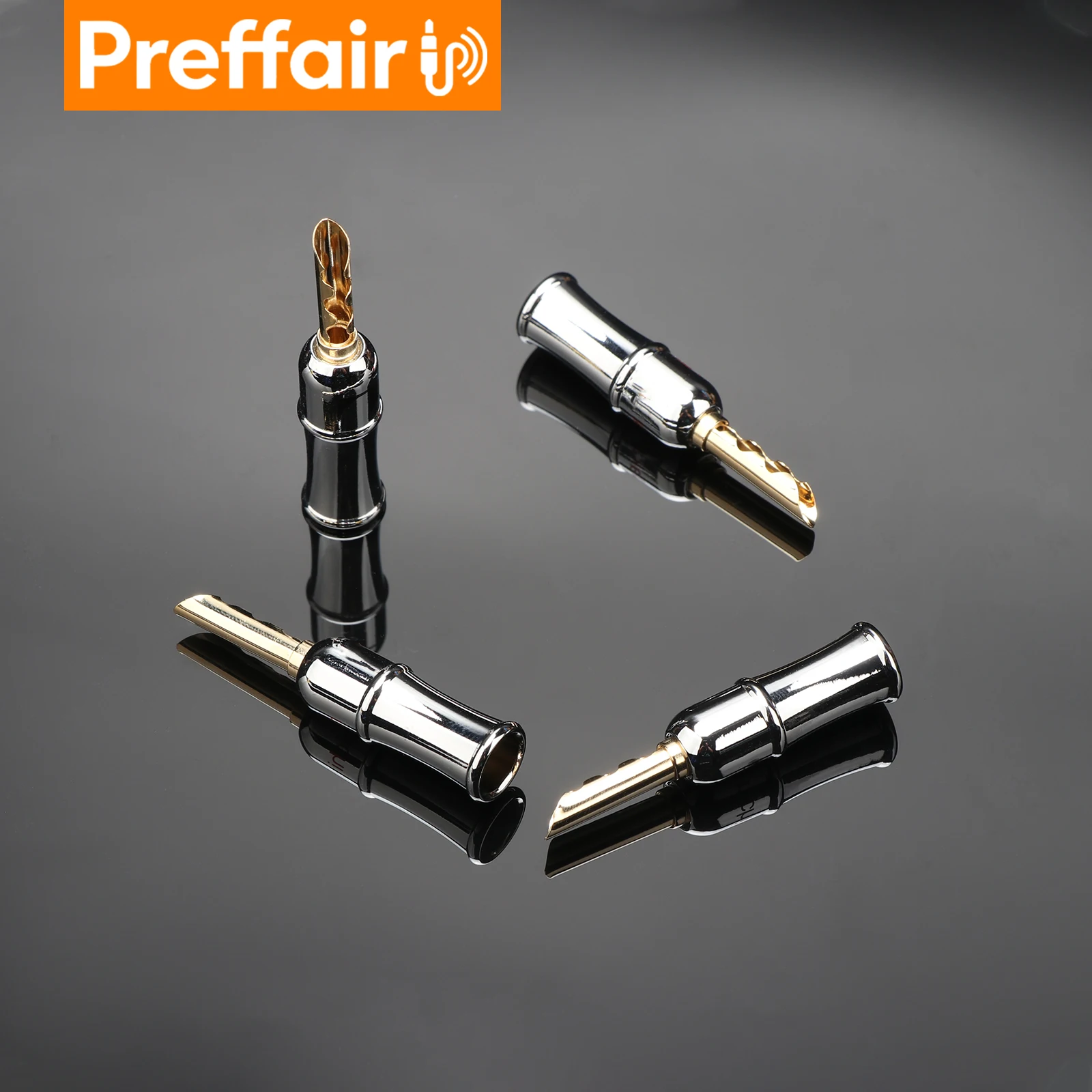 Preffair Hi-End Gold-plated Banana Plug Binding Posts Terminal Solder-free Screw Locking Banana jack for Speaker Amplifier