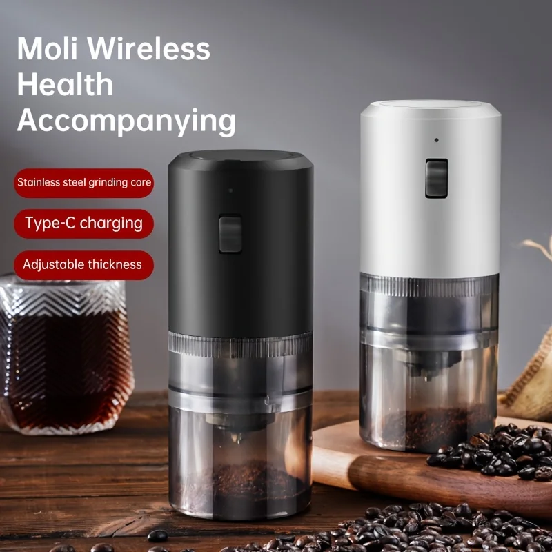 مطحنة قهوة كهربائية قابلة لإعادة الشحن عبر USB - مطحنة حبوب القهوة مع النوع C، عملية للمكتب والسفر متوافقة مع القهوة #5