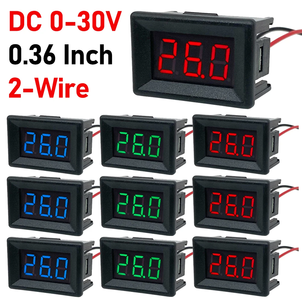 DC 0-30V Digital Voltmeter Car Boat Motorcycle LED Display Volt Voltage Meter Mini Tester Panel Ammeter for Car Motor Vehicle