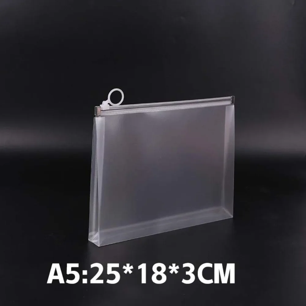 Tas File A4/A5/A6 Sederhana Desain Ritsleting Folder Dokumen Tahan Air Hadiah Folder File Transparan Genggam
