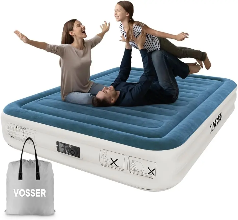 Air Mattress with Built-in Pump,Fast & Easy Inflation/Deflation Inflatable Mattress, Foldable Blow Up Mattress with Storag