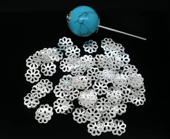

20000Pcs Silver Plated Flower End Beads Caps Jewelry Diy Making Findings Charms 7mm