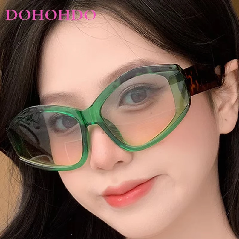 

DOHOHDO New Y2K Oval Cat Eye Sunglasses Color Future Sense Of Technology Girls Net Red Sunglasses Women Sunglasses Trendy Men