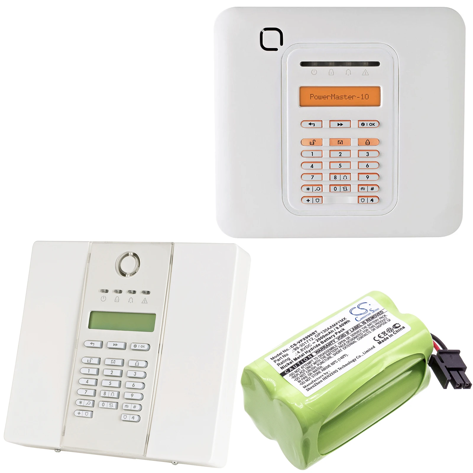 

Emergency Lighting Battery For Visonic 103-303707 99-301712 GP130AAM4YMX GP230AAH4YMX Powermax Express PowerMaster 10 2000mAh
