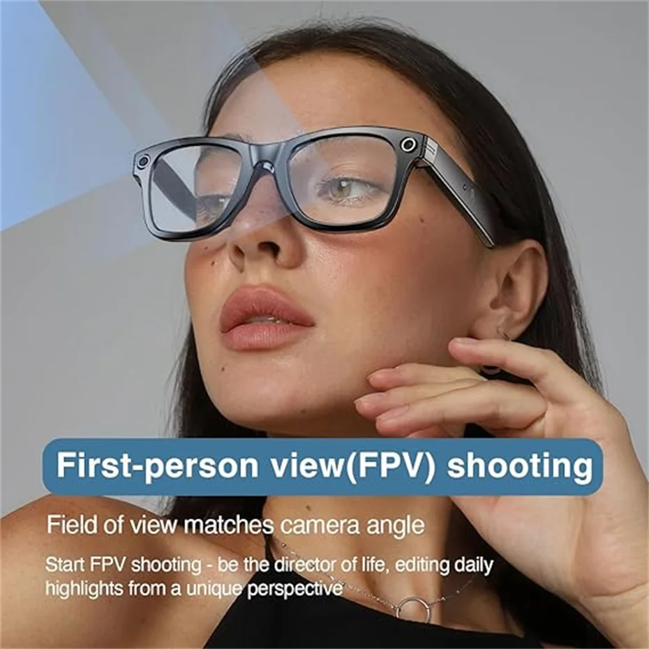 

AI Smart Glasses with 8MP Camera Video Recording 100+ Languages Translation Sunglasses Bluetooth Call Music Play Men Women