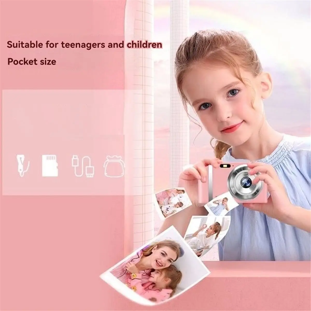 

Стабильная цифровая детская видеокамера 1080P, 2,4 дюйма, компактная камера с автофокусом для видеоблогов, для начинающих фотографий, селфи