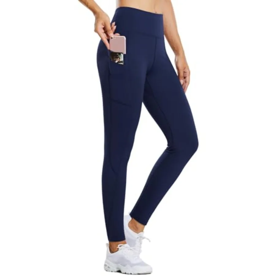 Warm Water Resistant Fleece Lined Leggings with Pockets