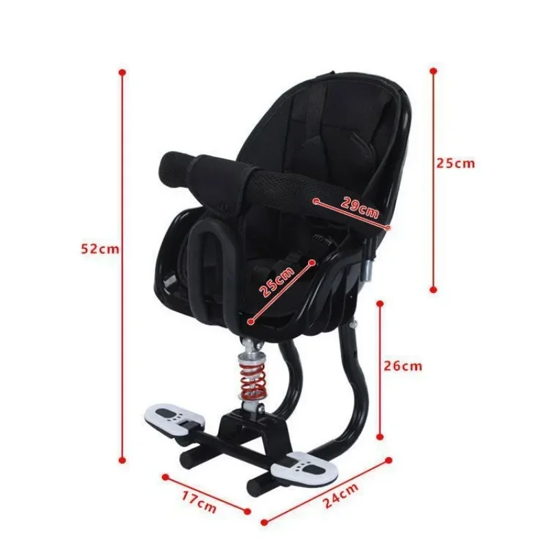 Electric Scooter Child Seat with Belt Electric Motorcycle Shock Absorption Comfortable Seat with Guardrail Scooter Accessories