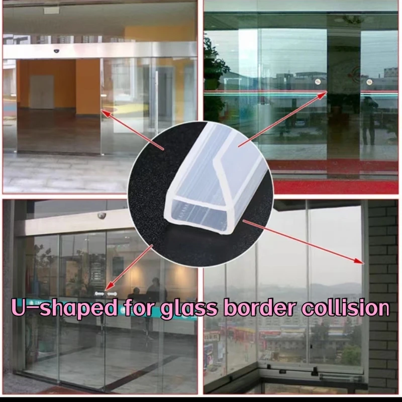 H-shaped, F-shaped, U-shaped Frameless Glass Door Sealing Strip, Bathroom Water Blocking Sealing Strip