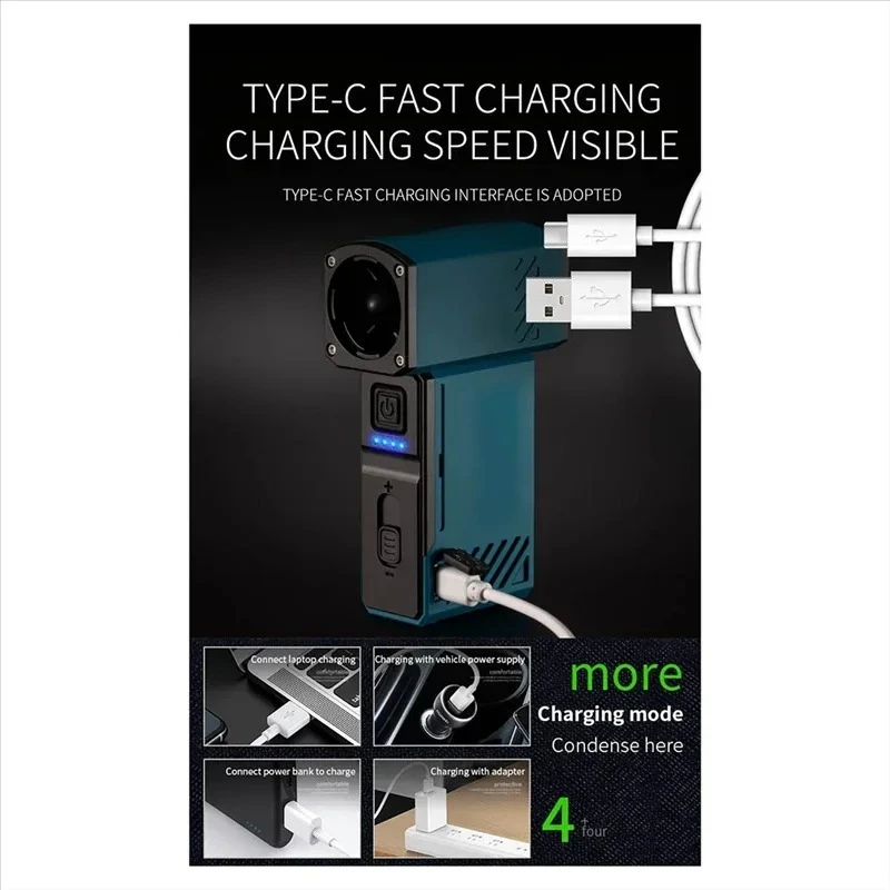 Portable Vacuum Cleaner And Dust Blower High Power Outdoor Handheld Fan Camping Violent Fan Motor