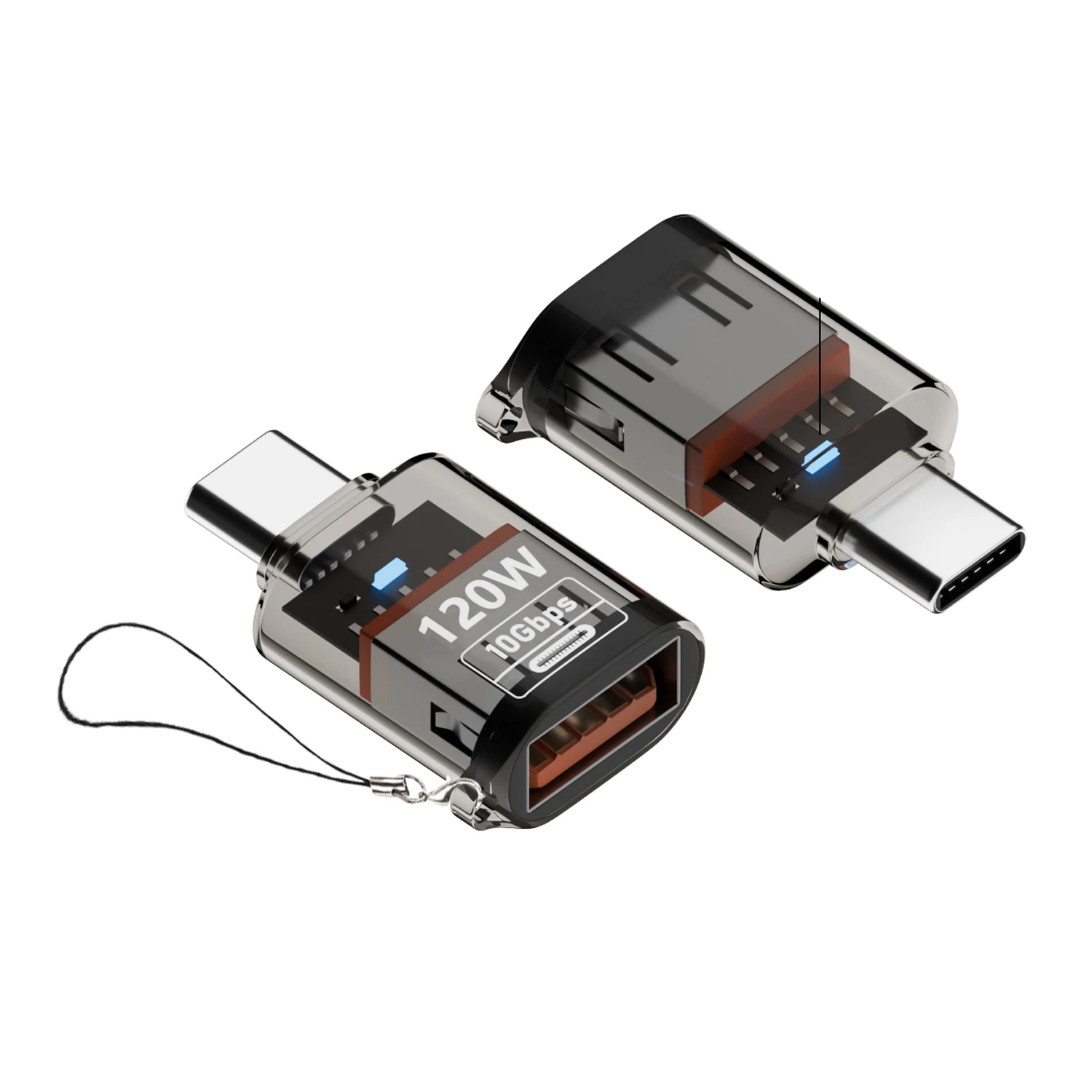 

2 шт. адаптера 10 Гбит/с, PD 120 Вт, 5 В 3 А, USB Type-C (штекер) на USB A 3.2 Gen2 (гнездо), конвертер OTG для передачи данных и быстрой зарядки, поддержка U-дисков