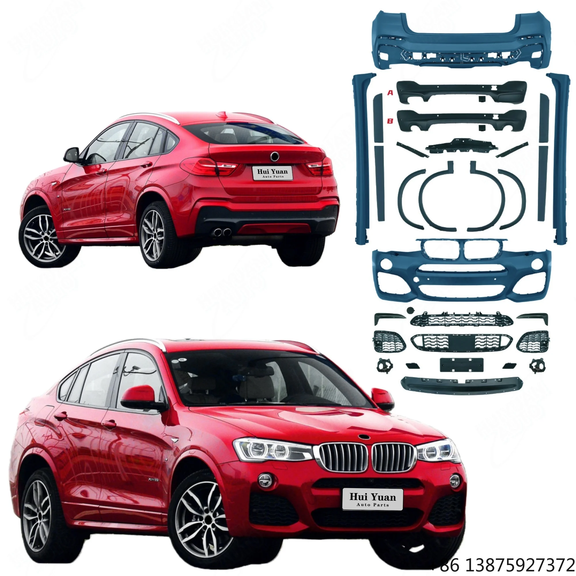 

Новинка: Комплект обвеса M-Tech для BMW X4 (F26) 2014-2018 годов, передний и задний бамперы из полипропилена
