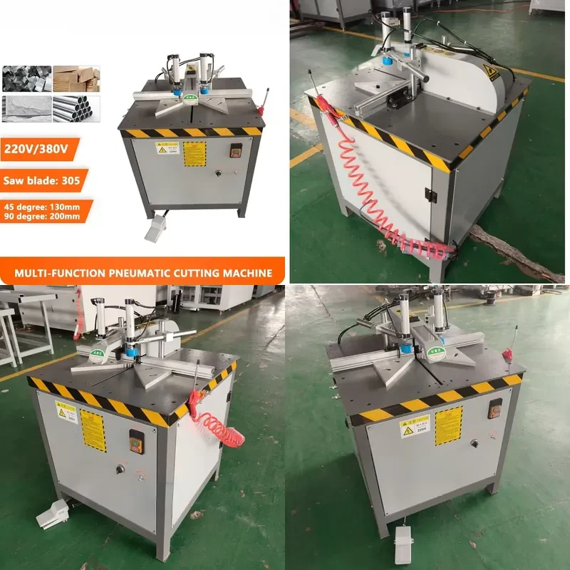 Semi-automatic Pneumatic Cutting Machine for 45 Degree and 90 Degree Aluminum Alloy Door Window Profile Cabinet Frame Wood