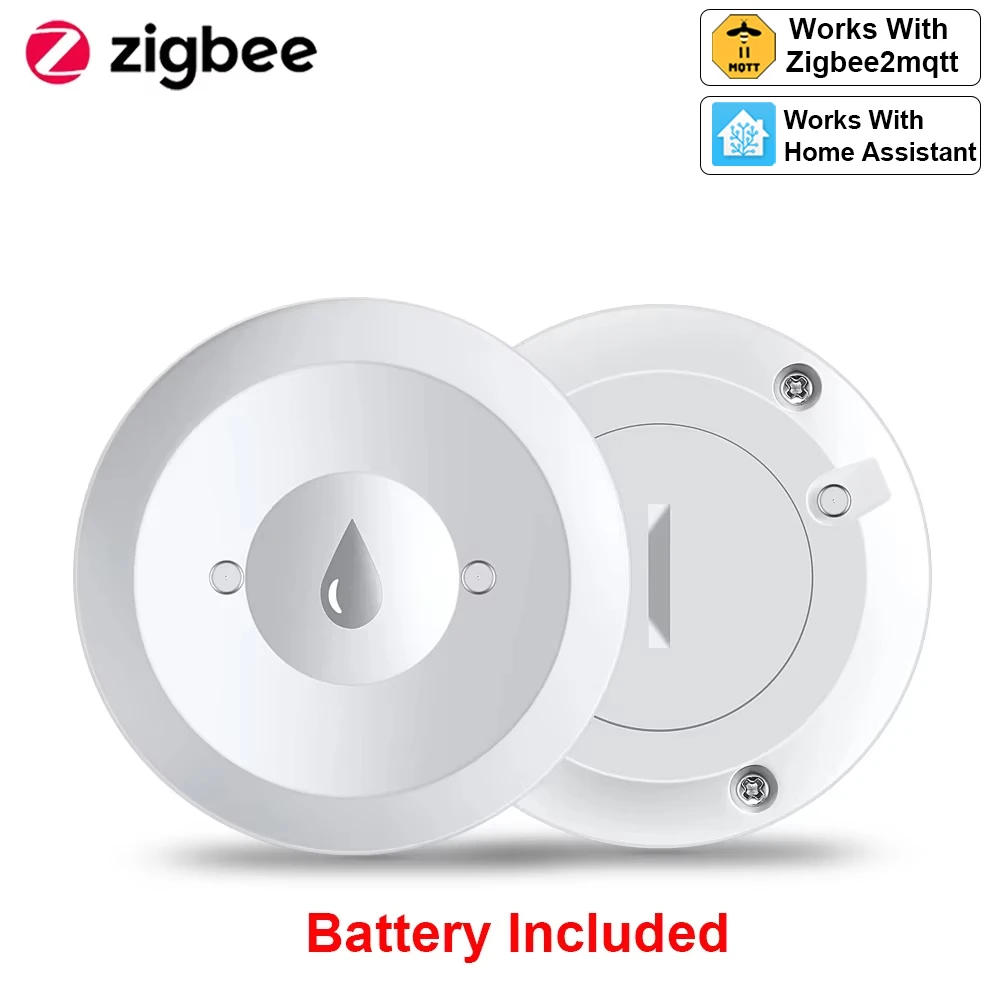 Zigbee Water Sensor Flood Leak Detector App Remote Monitoring for Kitchen/Bathroom Support Home Assistant Zigbee2mqtt