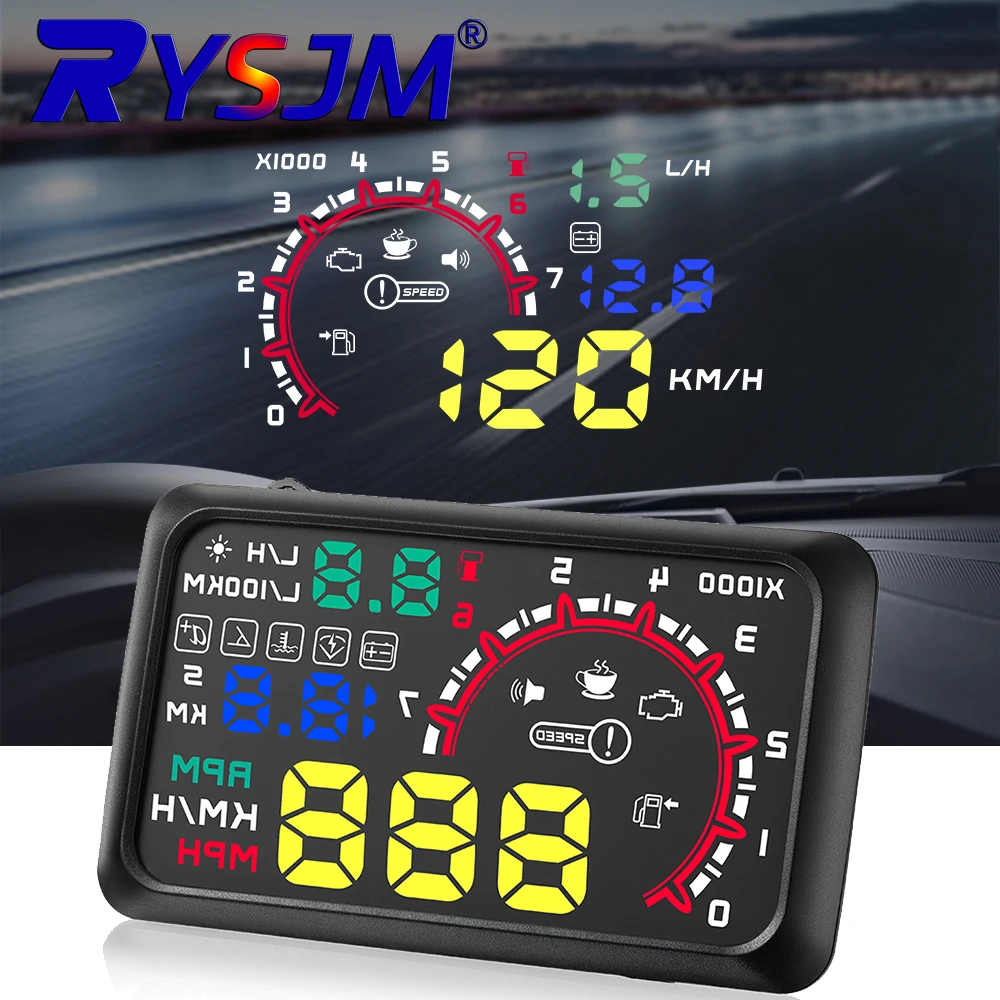 W02 HUD OBD2 GPS HUD Head-Up Display n-board Computer Windshield Projector Car Projector Digital Speedometer