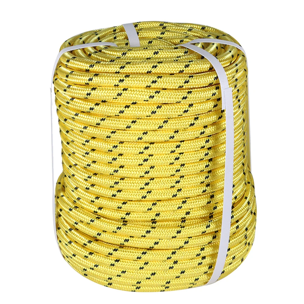 

1/2 Inch Double Braided Polyester Rope 150Ft Yellow-Black-for Tree Climbing Rigging, Arborist