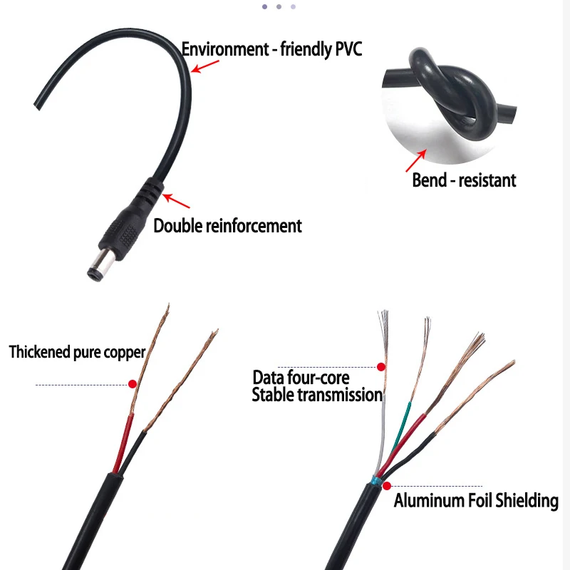 Enchufe de alimentación de CC de 1 en 2 salidas, Cable de alimentación de carga macho, 1m, 2 cc, 3,5mm x 1,35mm, 3,5x1,35mm