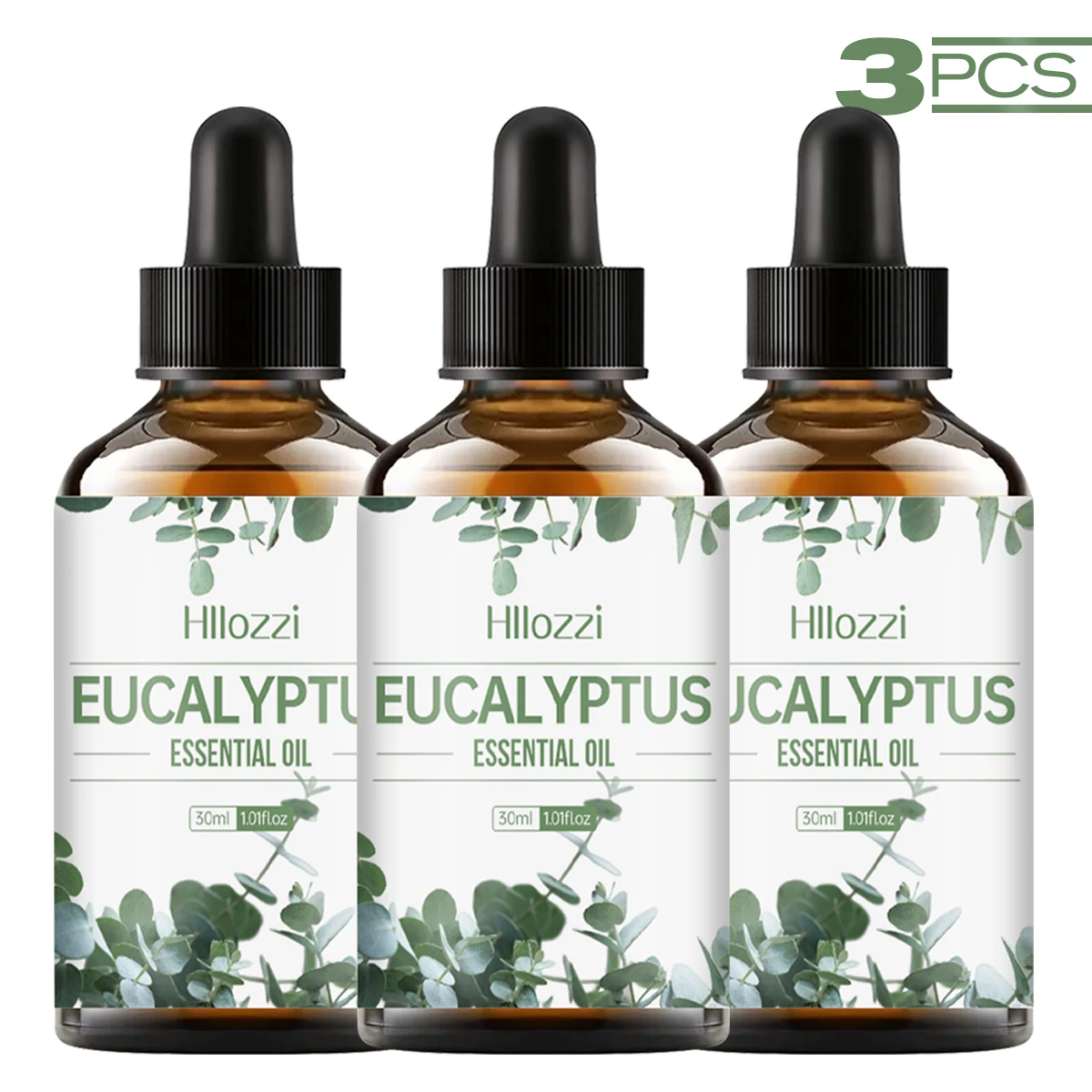 

eucalyptus essential oil 3pcs, mild and moisturizing, rich aroma, suitable for body massage and aromatherapy.