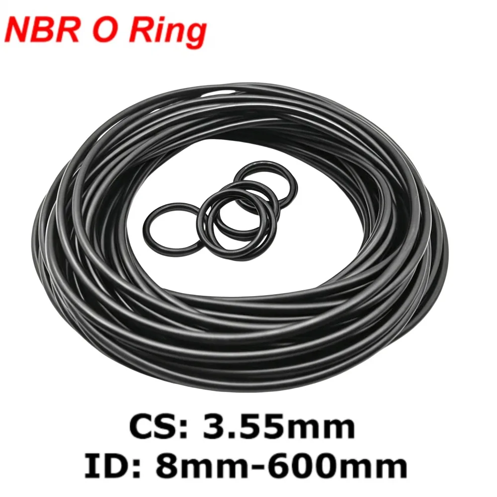 1-20pcs NBR O-Ring CS3.55mm ID8-600mm Nitrile Rubber Seal Gasket Oil Resistant High Temp Washer Sealing Ring