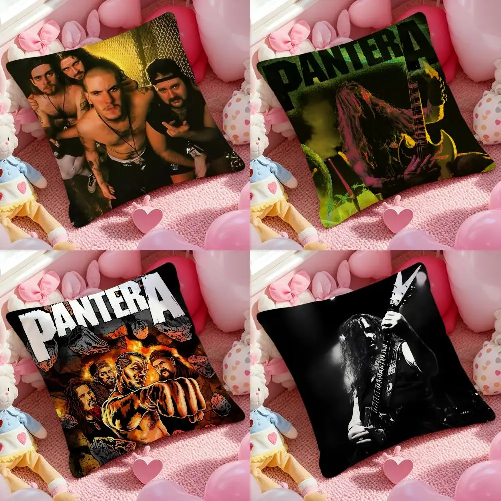 1pc Pantera Band Cushion Cover Anti-dustmite Pillowcase Invisible zipper silky short plush Sofa cushion cover
