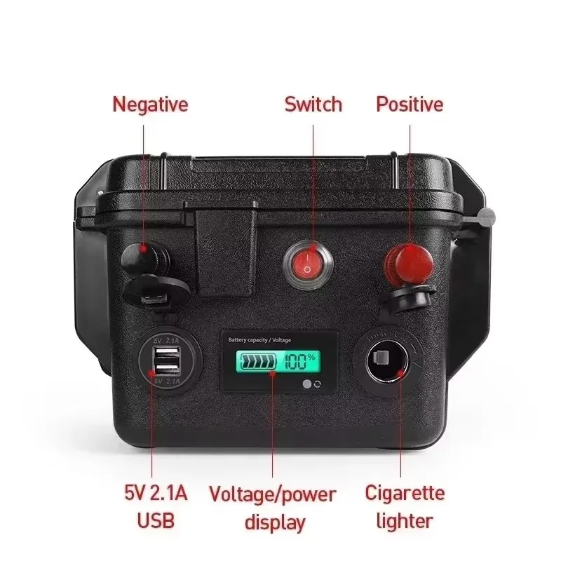 12V 200Ah LiFePO4 Battery Pack-Solar Energy Storage&Lithium Iron Phosphate Deep Cycle Battery for RV/Boat/Golf Cart  Waterproof