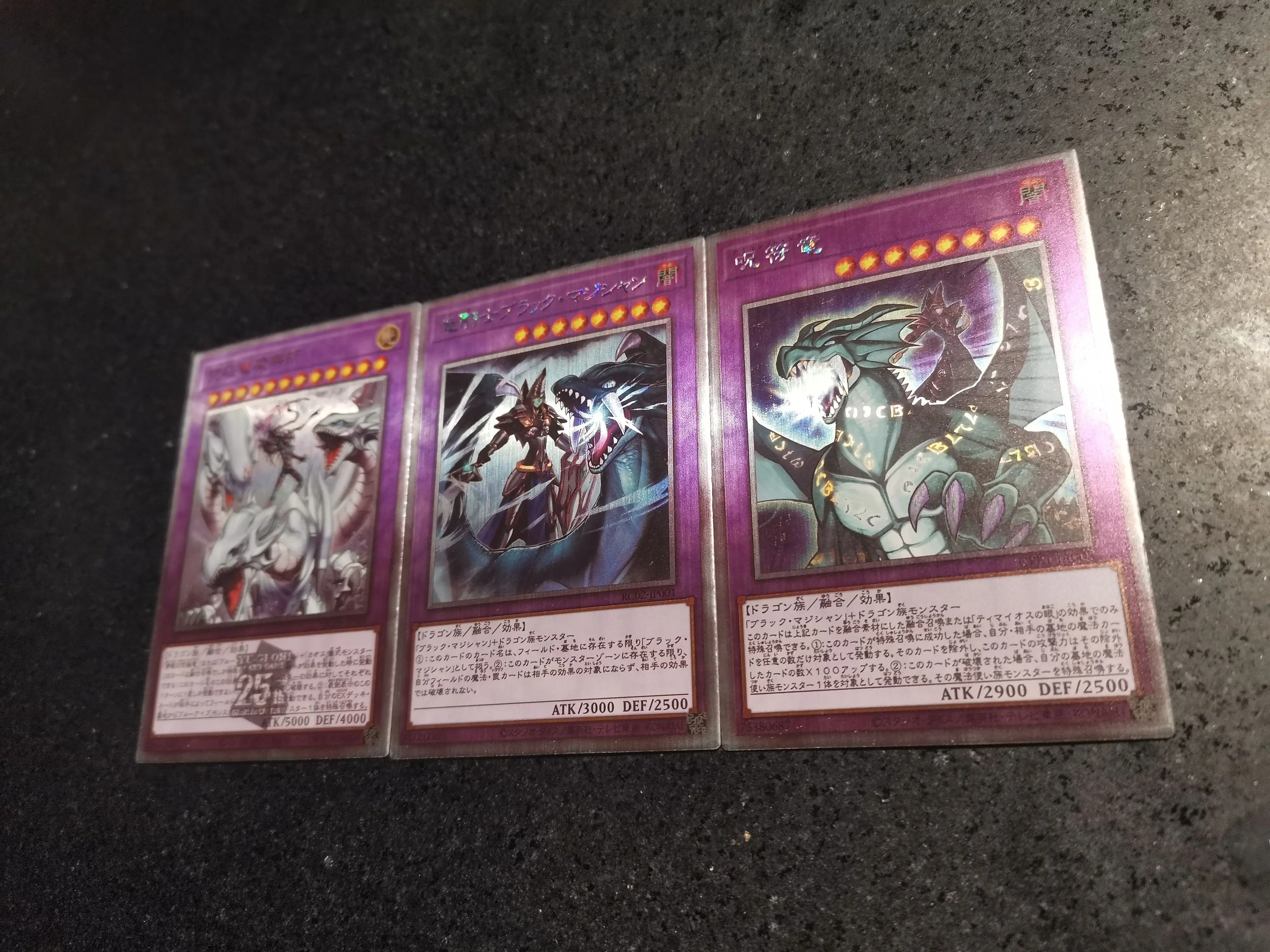 Yu-gi-oh! 3 unids/set mago oscuro el Caballero de la magia del dragón diy tarjetas de colección hechas a sí mismas gasa flash anime juguete carrito de regalo