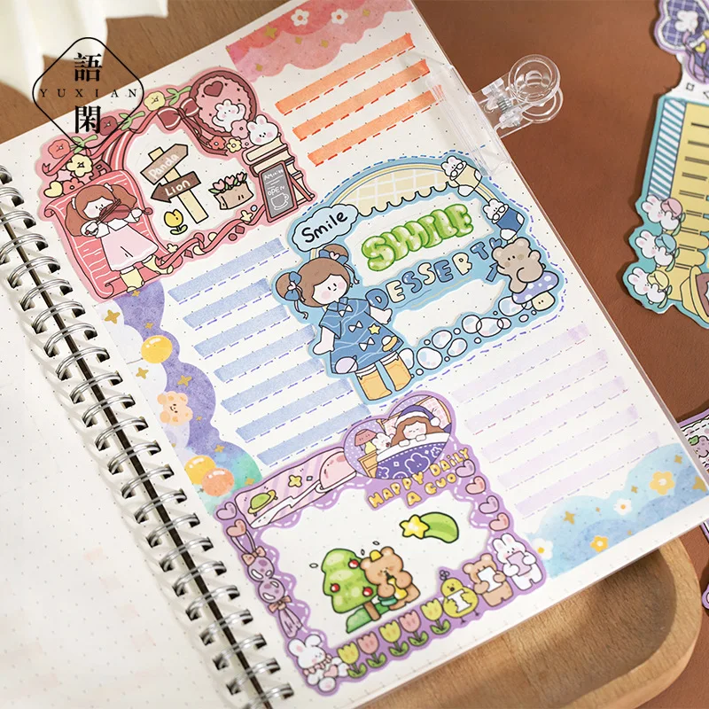 15pcs/bag Photo Frame Sticker Package Ago's Assembly Day Series Cute Hand Account Material Decorative Stickers