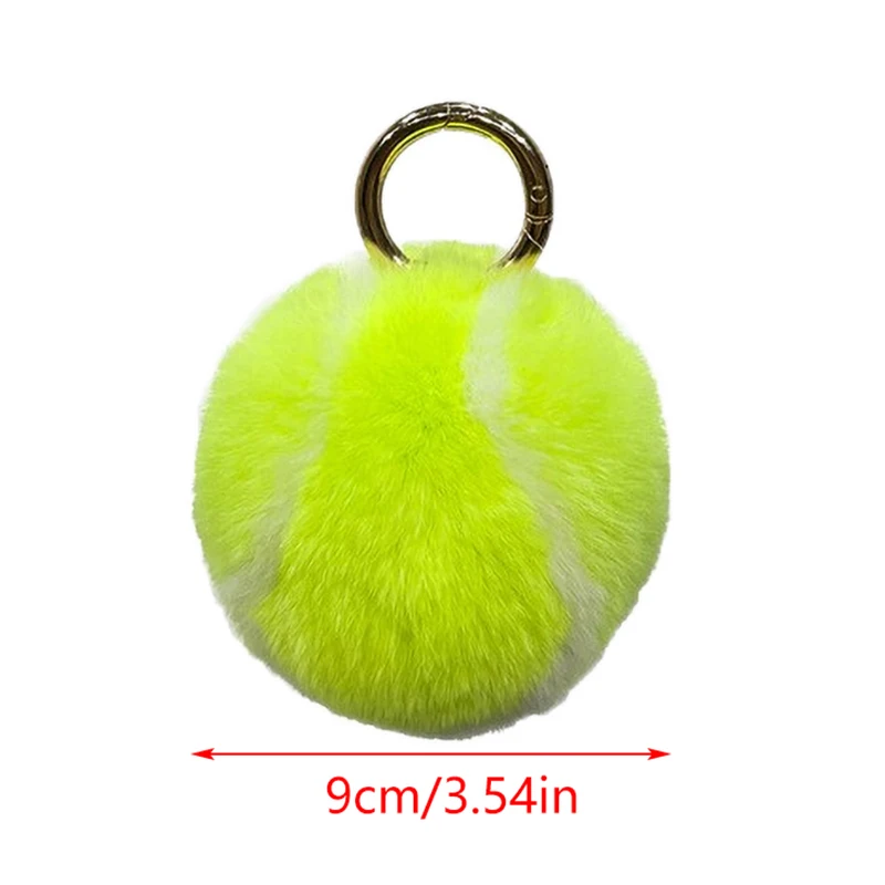 Simpatico ciondolo portachiavi per auto da tennis in peluche con palla in peluche, borsa da scuola, ornamenti appesi per regalo per ragazze