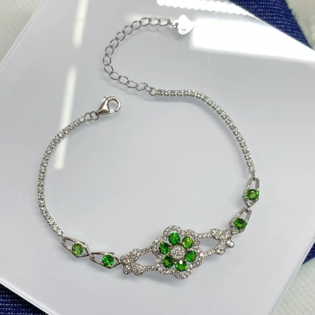 

KJJEAXCMY Natural Diopside S925 silver exquisitely Bracelet Full of Simple,Elegant Simple Design Jewelry Bestseller for Birthday