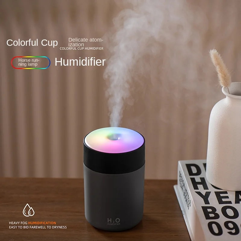 Umidificador Mudo Colorido com Luzes Noturnas, Pequeno Mini Difusor de Aroma para Quarto do Carro e Casa, 2 Pacotes