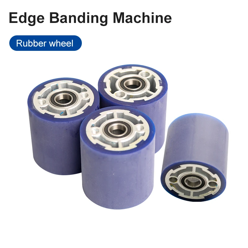 Automatic Edge Banding Machine Rubber Wheel Feeding Wheel Sleeve Conveyor Belt Rubber Coated Bearing Roller PU Belt Pulley