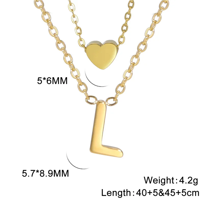 Mode Tiny Herz Initial Halskette Gold Silber Farbe Multilayer Brief Choker Halskette Für Frauen Charme Anhänger Schmuck Geschenk – Detail 32