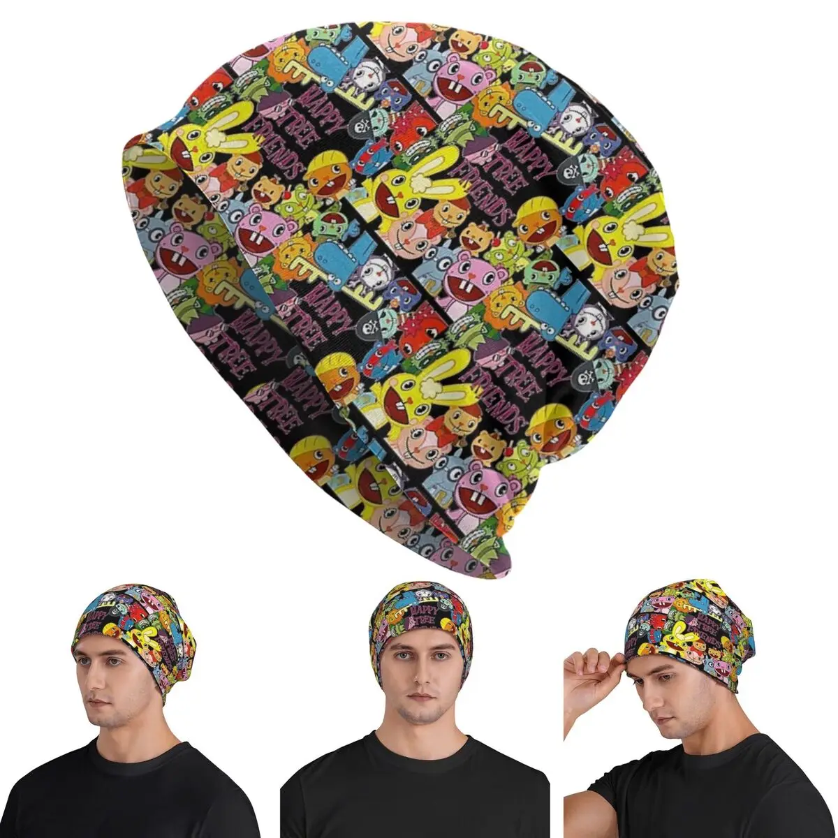 

Happy Tree Friends, ограниченная серия, шапки Skullies, теплая осенне-зимняя уличная шапка, вязаные шапки для взрослых унисекс