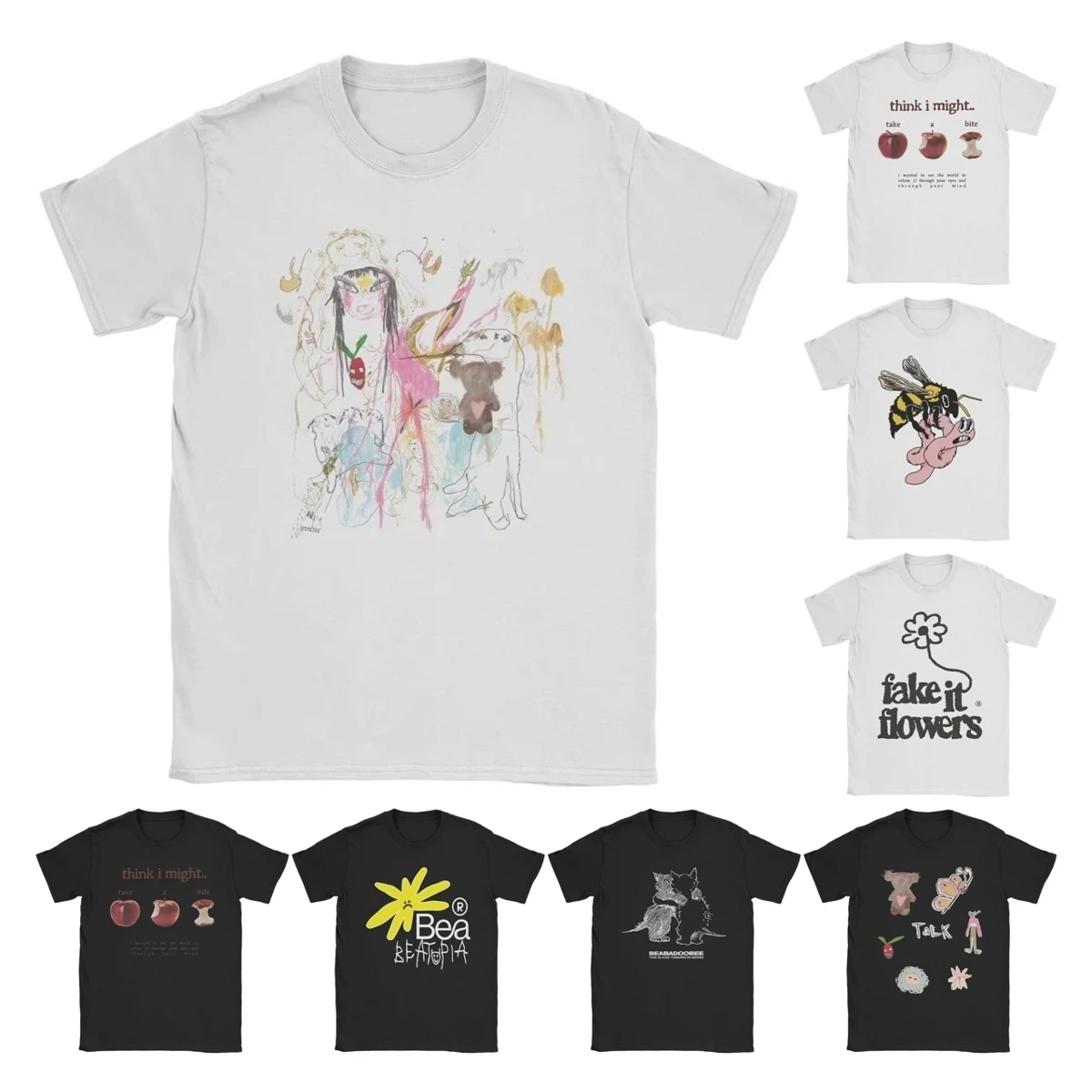 Beabadoobee Beatopia Album T Shirts Men's 100% Cotton Casual T-Shirt Round Collar Tees Short Sleeve Tops Gift