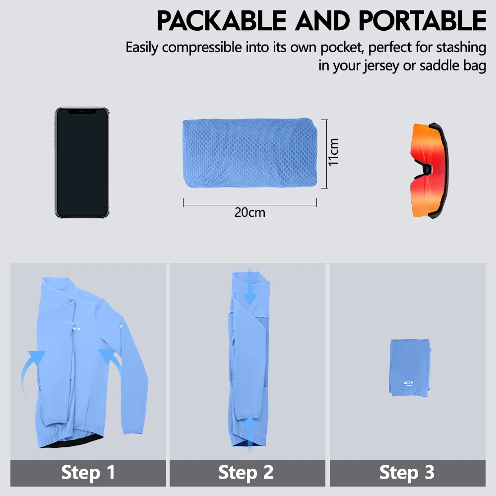 RION サイクリングジャケット メンズ ウインドブレーカー 自転車コート バイクウェア プロ MTB ジャケット パッカブル 防風 UPF 50+ 軽量 秋