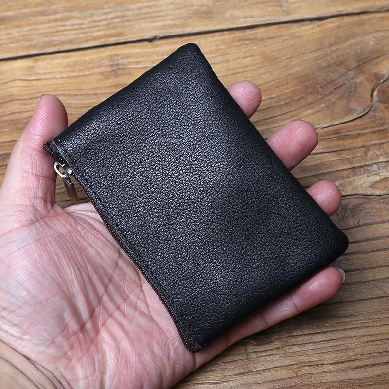 NZPJ männer Echt Leder Karte Tasche Vintage Erste Schicht Rindsleder Geldbörse dame Zipper Brieftasche Schlüssel Tasche Fahrer lizenz Tasche – Detail 14